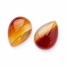 Кабошони Натуральний Смугастий Агат, Пофарбовані, Крапля, Сієна, 25x18x6-7мм (УТ100022539)