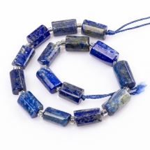 Бусины Натуральный Лазурит, Граненый, Колонка, 8-11x6-8x5-7мм, Отверстие: 1мм, около 17шт/19см/нить (УТ100023423)