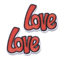 Нашивка на Одежду, Вышитая нашивка, Термонаклейка, Аппликация, Слово Love, Размер: 50x59x2мм, (УТ100023480)