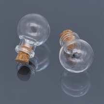 Скляна пляшка для Бісера і Бусин, з Пробкою, Розмір: 24.5x20x9.5мм, Діаметр горлечка: 9.5мм, Об'єм 2.5мл, (УТ100023489)