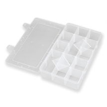 Контейнер для Бусин, Пластик, Бесцветный, Прямоугольный, 15 Отсеков съемных, Размер: 27.5x16.5x5.7см, (УТ100023495)