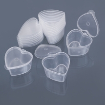 Контейнер, Баночка для специй, Дегустационный стакан, Пластик, Бесцветный, Сердце, Размер: 4.6~5.8x5.5x3.2см, Обьем 45мл, (УТ100023504)