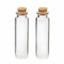 Скляна пляшка для Бісера і Бусин, з Пробкою, Розмір: 75x22мм, Отвір 12.5мм, Об'єм 28мл, (УТ100023530)