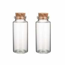 Скляна пляшка для Бісера і Бусин, з Пробкою, Розмір: 70x30мм, Отвір 17мм, Об'єм 49мл, (УТ100023533)