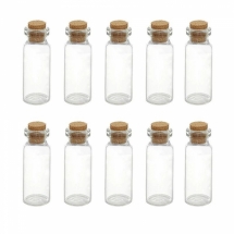 Набір Скляна Пляшечка для Бісеру та Намистин з Пробкою, 5x2.2см, Отвір 12.5мм, Об'єм 19мл, 12шт/упак, (УТ100023536)