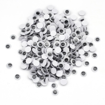 Глазки Живые для Скрапбукинга и игрушек, Круглые, Клеевая Основа, Цвет: Черный, Размер: 8x3мм, около 350шт/20г, (УТ100023567)