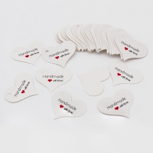 Бірки Подарункові "Handmade with love" Паперові 32х39х0.4мм Колір: Білий 100шт (УТ100023609)