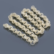 Ланцюг Акриловий ручної роботи, Плетіння Якірне, Імітація натурального Каменя, Колір: Пшеничний, Ланка: 20x18x8мм, 1м / нитка, (УТ100023654)