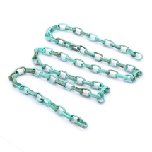Цепь Акриловая Ручной Работы, Имитация Натурального Камня, Овал, Плетение Якорное, Цвет: Бирюзовый, Звено: 18.5x11.5x4.5мм, 1м/нить, (УТ100023664)