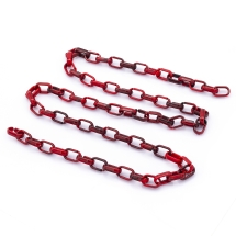 Цепь Акриловая Ручной Работы, Овал, Плетение Якорное, Имитация Натурального Камня, Цвет: Красный, Звено: 18.5x11.5x4.5мм, 1м/нить, (УТ100023665)
