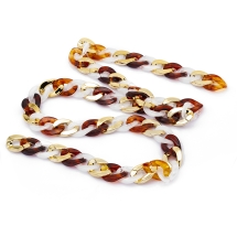 Цепь Акриловая Ручной Работы, Имитация Натурального Камня, Шоколадный, Пластик CCB, Звено: 29x21x6мм, около 60шт/1м/нить (УТ100023674)