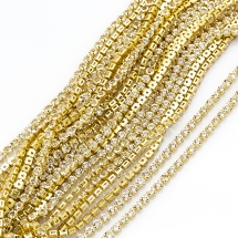 Стразовая Цепь Декоративная, Без Покрытия/Кристалл, 2.7мм, около 2800шт/10м, (УТ100023686)