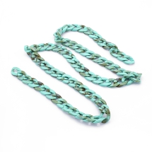Цепь Акриловая, Несварная, Цвет: Бирюзовый, Звено: 29x21x6мм, 1м/нить, (УТ100023689)