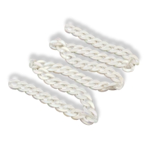 Ланцюг Акрилова ручної роботи, Імітація Перли, Плетіння Твіст, Колір: Білий, Ланка: 29x20.5x6.5мм, 1м / нитка, (УТ100023701)