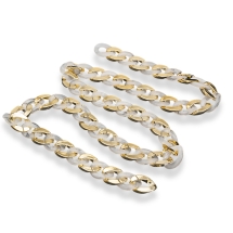 Цепь Акриловая Ручной Работы, Имитация Натурального Камня, Пластик CCB, Цвет: Белый, Звено: 30x21x6мм, 1м/нить, (УТ100023707)