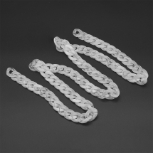 Ланцюг Акрилова ручної роботи, Плетіння Твіст, Імітація натурального Каменя, Колір: Білий, Ланка: 23.5x17x5мм, 1м / нитка, (УТ100023713)