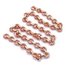 Ланцюг Акриловий Ручної Роботи, Прозорий, Овальний плоский, Колір: Рожево-коричневий, Ланка: 18.5x11.5x4.5мм, 1м/нитка, (УТ100023723)