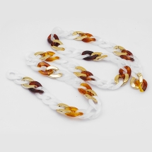 Ланцюг Акриловий ручної роботи, Прозорий, Плетіння Твіст, Колір: Коричневий, Ланка: 29 ~ 29.5x20.5 ~ 21x6мм, 1м / нитка, (УТ100023729)