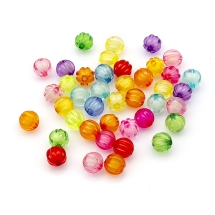 Намистини Акрил Прозорі, Намистина в намистині, Круглі, Гарбуз, Мікс, 10мм, Отвір 2мм, близько 110шт/50г, (УТ100023883)