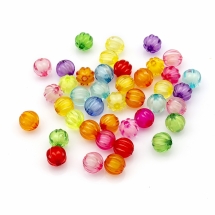 Намистини Акрил Прозорі, Намистина в намистині, Круглі, Гарбуз, Мікс, 8мм, Отвір 2мм, близько 210шт/50г, (УТ100023884)