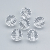 Бусины Акриловые Прозрачные Граненые, Круглые, Бесцветный, 24мм, Отверстие 3мм, (УТ100023941)