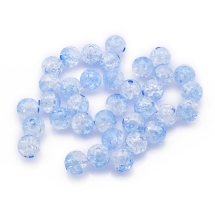 Бусины Акрил Кракле "Битое Стекло" Круглые, Голубые, 10мм, Отверстие 2мм, около 45шт/25г, (УТ100023945)
