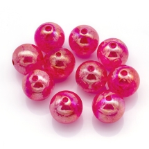 Бусины Акрил "Битое Стекло", Прозрачные, Круглые, АВ цвет, Цвет: Розовый, Размер: 20мм, Отверстие 2.5мм, (УТ100023920)