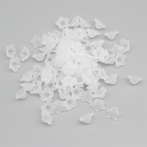 Бусины Акрил Матовые, Прозрачные, Цветок, Цвет: Белый, Размер: 13х7мм, Отверстие 1мм, около 90шт/25г, (УТ100023933)