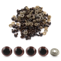 Глазки с Фиксатором и Штифтом для Игрушек Круглые, Коричневые, 12мм, (УТ100023914)