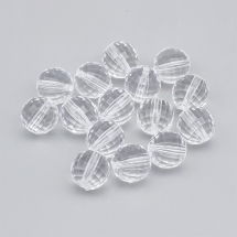 Бусины Акриловые Прозрачные, Граненые, Круглые, Цвет: Бесцветный, Диаметр: 18мм, Отверстие 3мм, (УТ100023939)