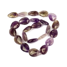 Бусины Натуральный Аметист, На нитях, Неокрашенные, Капля, 18x13x6мм, Отв. 1мм, около 23шт/39.5см/нить, (УТ100023988)