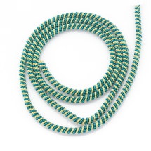 Канитель Фигурная Витая Двойная, Диаметр: 3мм, Цвет: Бирюзово-золотой, цельный отрезок 63см/16 гр, (УТ100024101)