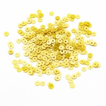 Паєтки, Круглі, Матові, Колір: Жовтий, Розмір: 4 мм, (УТ100024166)