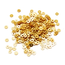 Паєтки, Круглі, Непрозорі, ефект Античний Металік, Колір: Жовте Золото, Розмір: 3 мм, (УТ100024248)