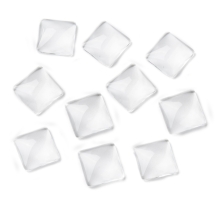 Кабошони Скляні, Квадратні, Колір: Безбарвний, Розмір: 18х18х5мм, (УТ100024404)