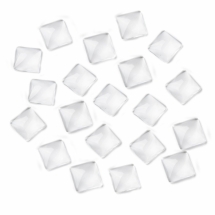 Кабошони Скляні, Квадратні, Колір: Безбарвний, Розмір: 25x25x6мм, (УТ100024406)
