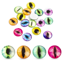 Кабошоны Глазки Стеклянные Круглые, Микс, 14х5мм, (УТ100024411)