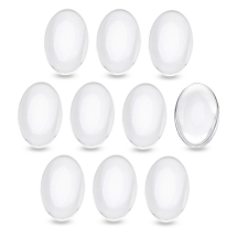 Кабошоны Стеклянные Овальные Прозрачные, Бесцветные, 30x20x6мм, (УТ100024416)