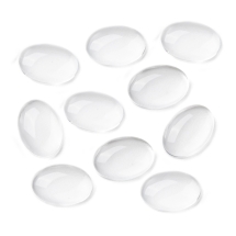 Кабошоны Стеклянные Овальные, Бесцветные, 35x25x6.5мм, (УТ100024417)