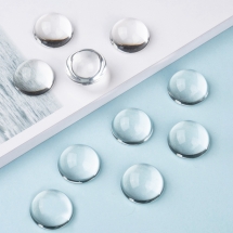 Кабошоны Стеклянные, Круглые, Цвет: Бесцветный, Размер: 24~25x11~12мм, (УТ100024428)