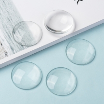 Кабошоны Стеклянные Круглые Прозрачные, Бесцветный, 45х8мм, (УТ100024444)