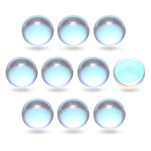 Кабошоны Стеклянные, Круглые, Цвет: Бесцветный, Покрытие АВ-цв, Размер: 8x4мм, (УТ100024447)