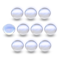 Кабошоны Стеклянные, Круглые, Цвет: Бесцветный, Покрытие АВ-цв, Размер: 14x7мм, (УТ100024450)