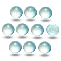 Кабошоны Стеклянные, Круглые, Окрашенные распылением, Цвет: Аквамарин, Размер: 12x6мм, (УТ100024453)