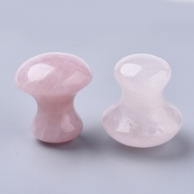 Массажер для лица Грибок, Натуральный Розовый Кварц, Размер: 36~41.5x27~38мм, (УТ100024476)