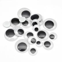 Глазки Живые для Скрапбукинга и игрушек, Круглые, Цвет: Черный, Размер: 16-35х4-6мм, (УТ100024493)