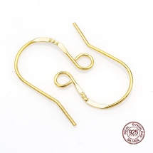 Серебро 925 Швензы Крючок Основа для Сережек, Золото, 19х13.5х0.8мм, Пин 0.8мм, (УТ100024503)