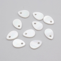 Подвеска Белая Ракушка, Перламутр, Капля, Размер: 8~9x6~7x1,5мм, Цвет: Белый, Отверстие 1мм, (УТ100024526)