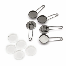 Набір для Брошки, Залізо та Скло, Основа Сеттинг під Кабошон 16мм, Колір: Бронза, Розмір: 44x18x5мм, 5комплектів/набір (УТ100024664)