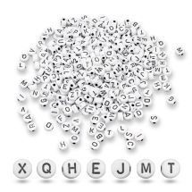 Намистини Акрил Букви, Крафт Стиль, Мікс, 6-7х3.5-4мм, Отвір 2мм, близько 340шт/50г, (УТ100024798)
